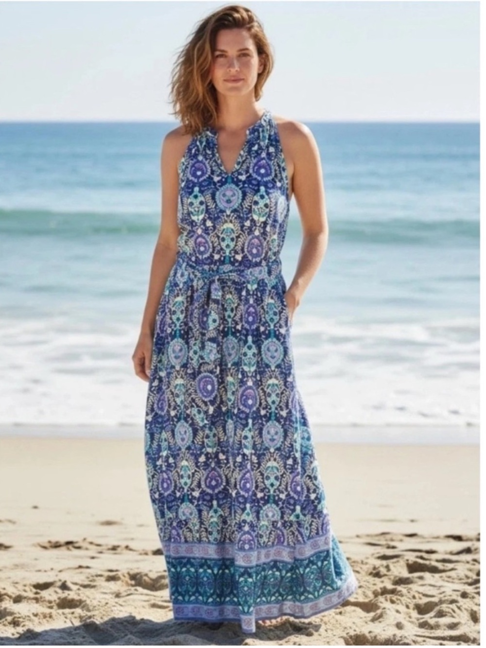 Talbots Patterned Halter Maxi Dress - Women's Summer Dress. Never worn  14